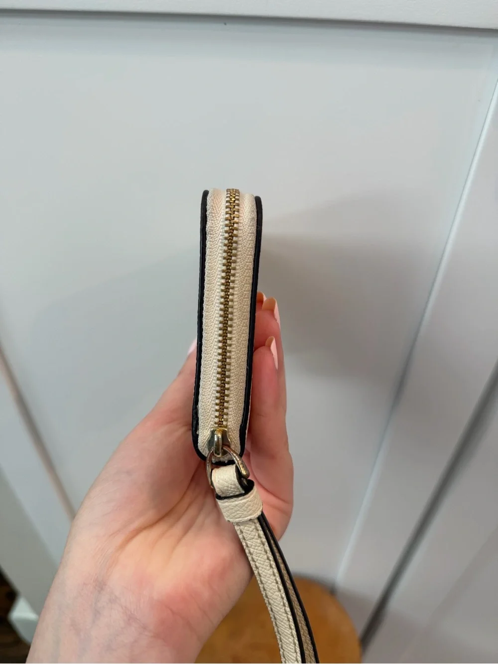Coach Ivory Leather Zip-Around Wallet